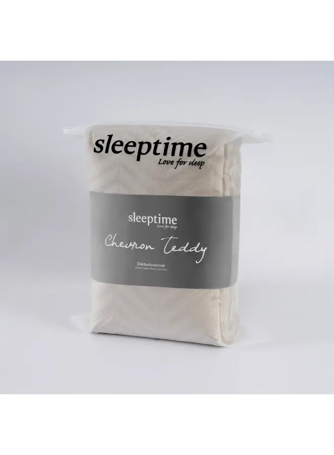 Sleeptime Dekbedovertrek Chevron Taupe - Teddystof