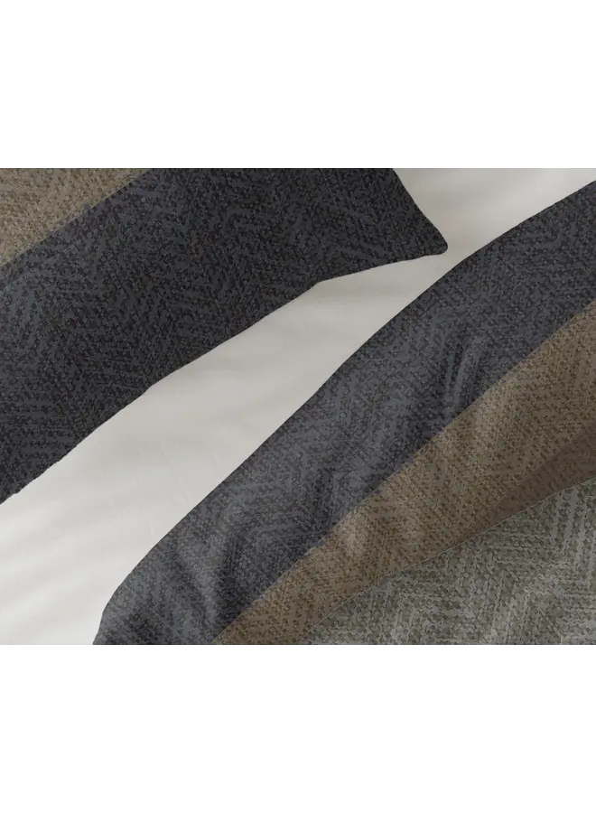 Sleeptime Dekbedovertrek Ravon Taupe/Antraciet - Flanel