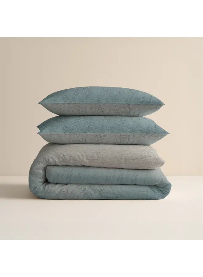 Sleeptime Dekbedovertrek Gradia Beige/Blauw - Flanel