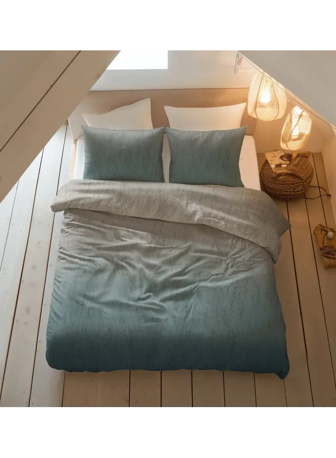 Sleeptime Dekbedovertrek Gradia Beige/Blauw - Flanel