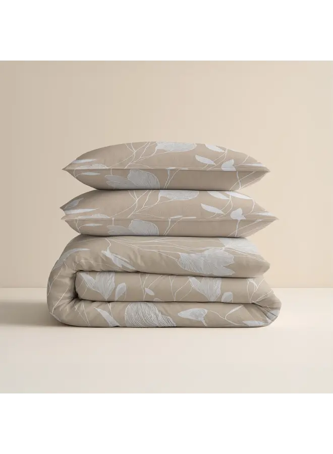 Sleeptime Dekbedovertrek Serenity Beige/Zand - Flanel