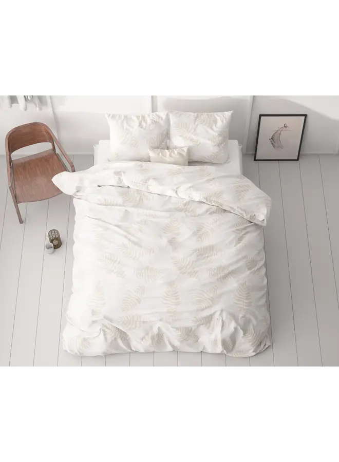 Sleeptime Dekbedovertrek Leaves Light Wit - Microvezel