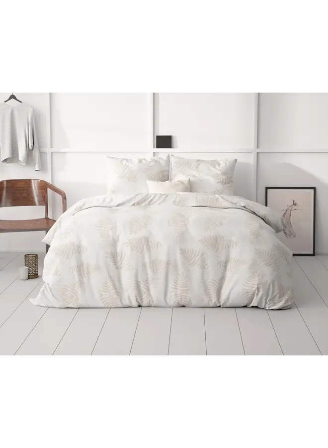 Sleeptime Dekbedovertrek Leaves Light Wit - Microvezel