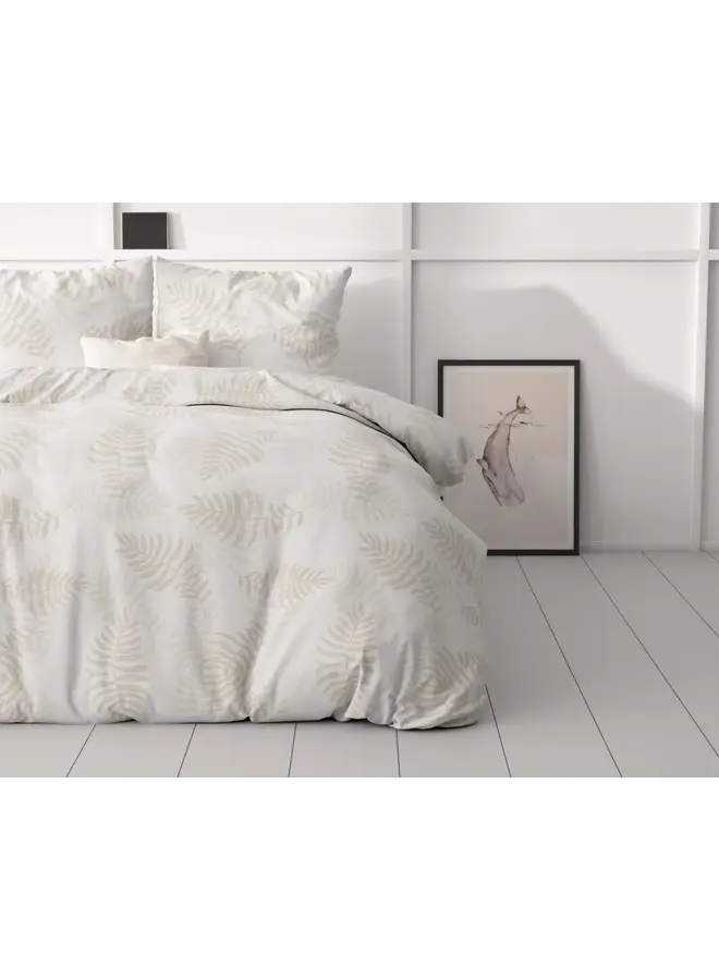 Sleeptime Dekbedovertrek Leaves Light Wit - Microvezel