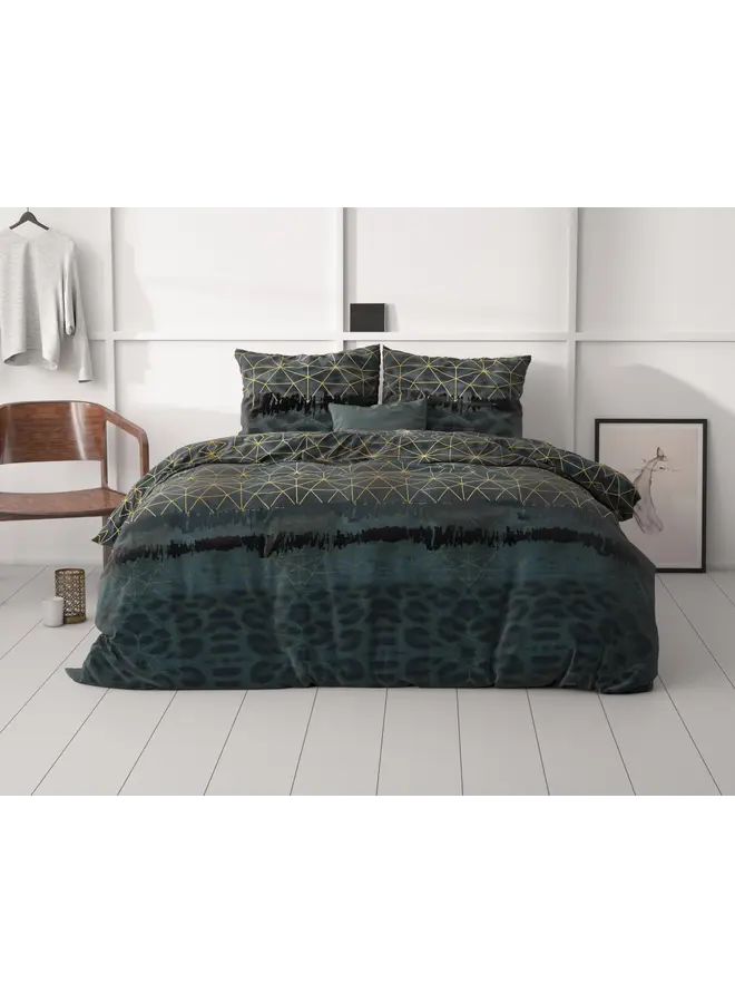 Sleeptime Dekbedovertrek Leopard Deco Donker Groen - Microvezel