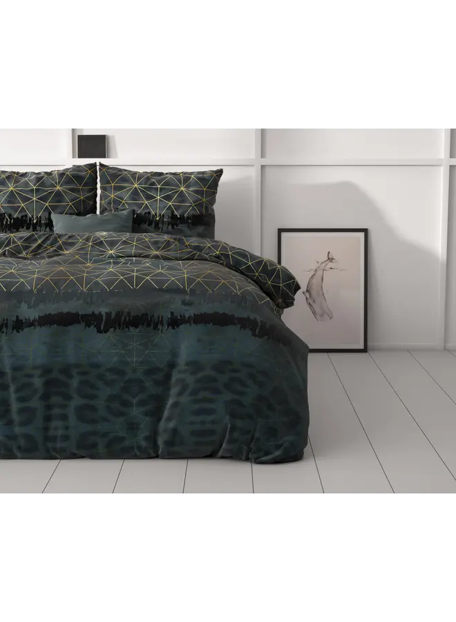 Sleeptime Dekbedovertrek Leopard Deco Donker Groen - Microvezel