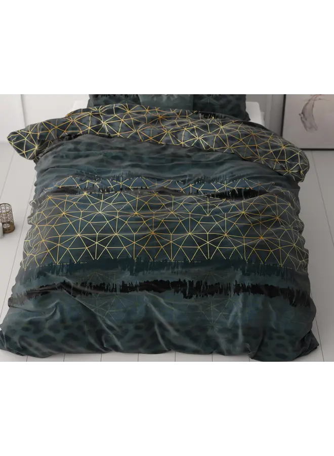 Sleeptime Dekbedovertrek Leopard Deco Donker Groen - Microvezel