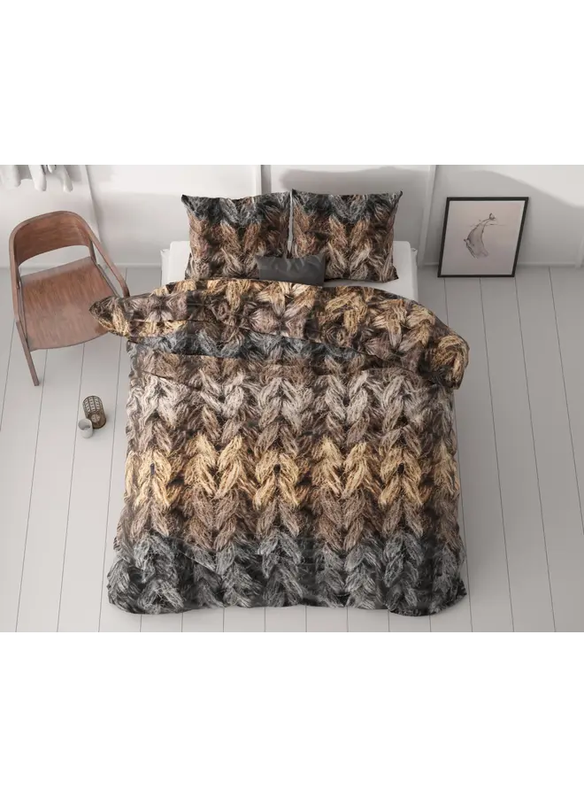 Sleeptime Dekbedovertrek Trendy knits Bruin - Microvezel