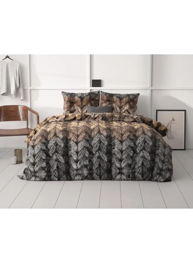 Sleeptime Dekbedovertrek Trendy knits Bruin - Microvezel