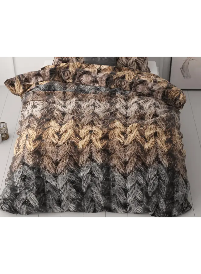 Sleeptime Dekbedovertrek Trendy knits Bruin - Microvezel