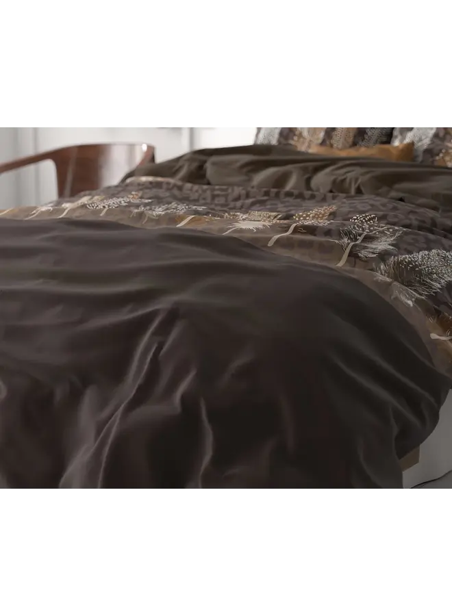 Sleeptime Dekbedovertrek Chocolate Feathers Bruin - Microvezel
