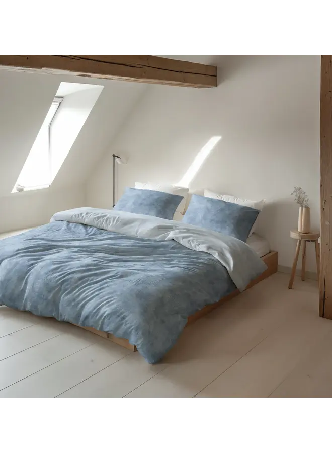 Sleeptime Dekbedovertrek Washed Cotton Blauw - Flanel