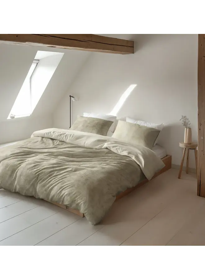Sleeptime Dekbedovertrek Washed Cotton Taupe - Flanel