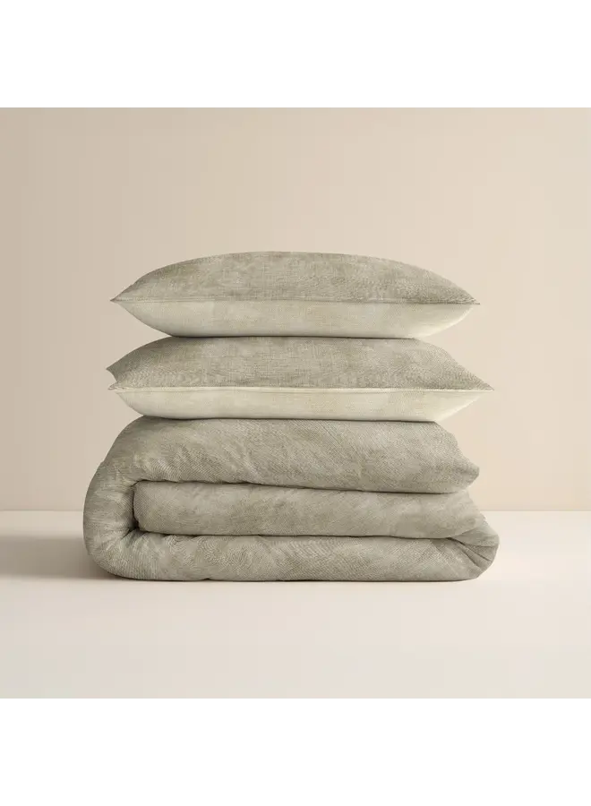 Sleeptime Dekbedovertrek Washed Cotton Taupe - Flanel