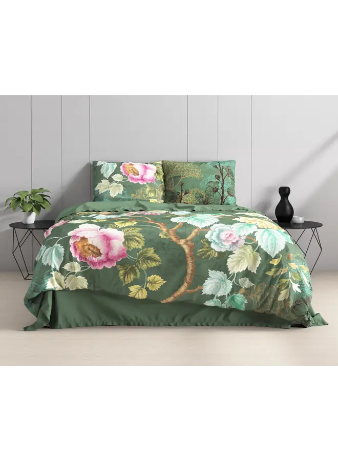 Sleeptime Dekbedovertrek Chanda Olijf groen - Katoen