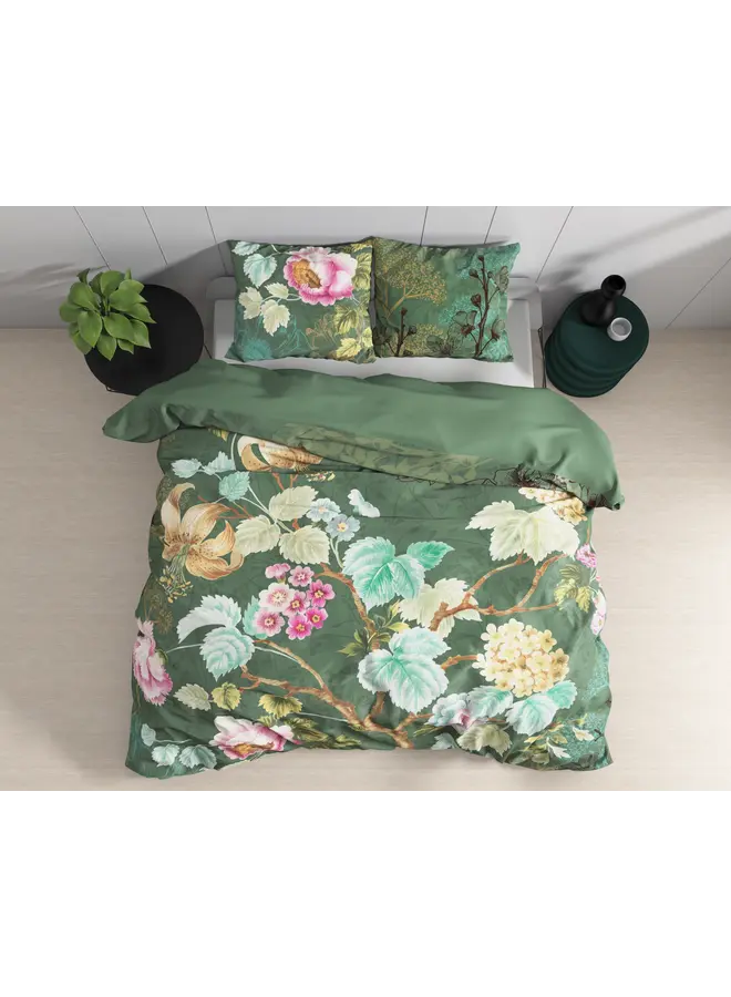 Sleeptime Dekbedovertrek Chanda Olijf groen - Katoen