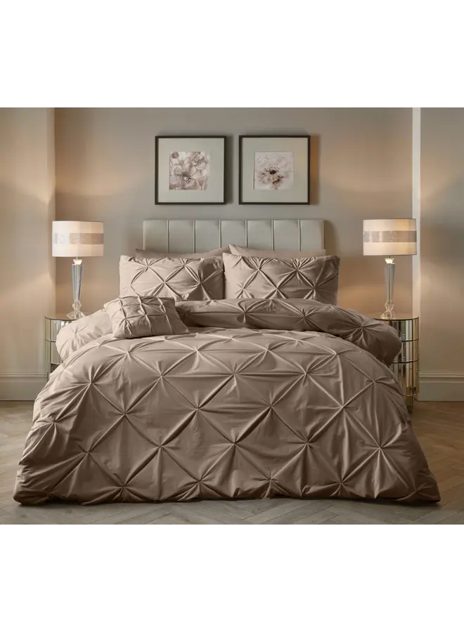 Sleeptime Dekbedovertrek Pintuck Taupe - Velvet