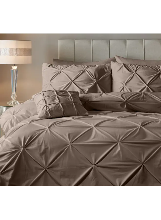Sleeptime Dekbedovertrek Pintuck Taupe - Velvet