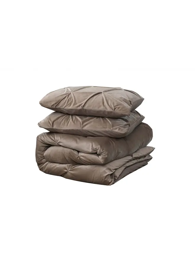 Sleeptime Dekbedovertrek Pintuck Taupe - Velvet