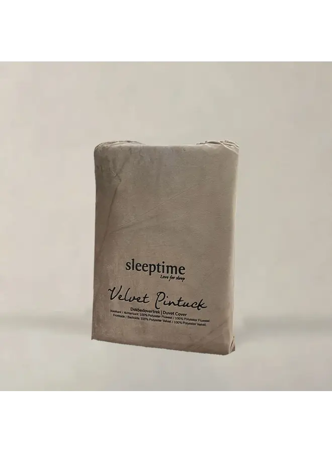 Sleeptime Dekbedovertrek Pintuck Taupe - Velvet