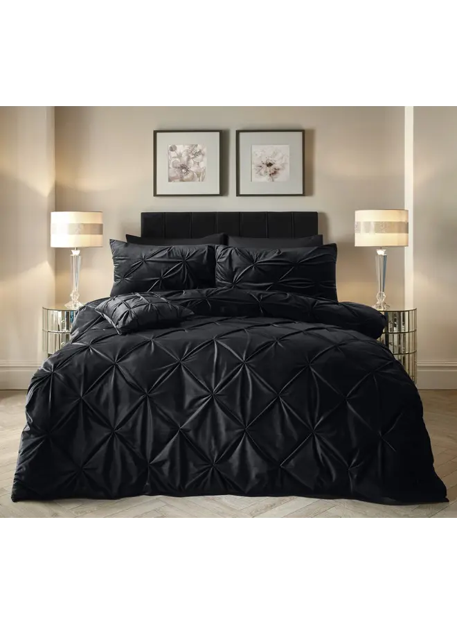 Sleeptime Dekbedovertrek Pintuck Zwart - Velvet