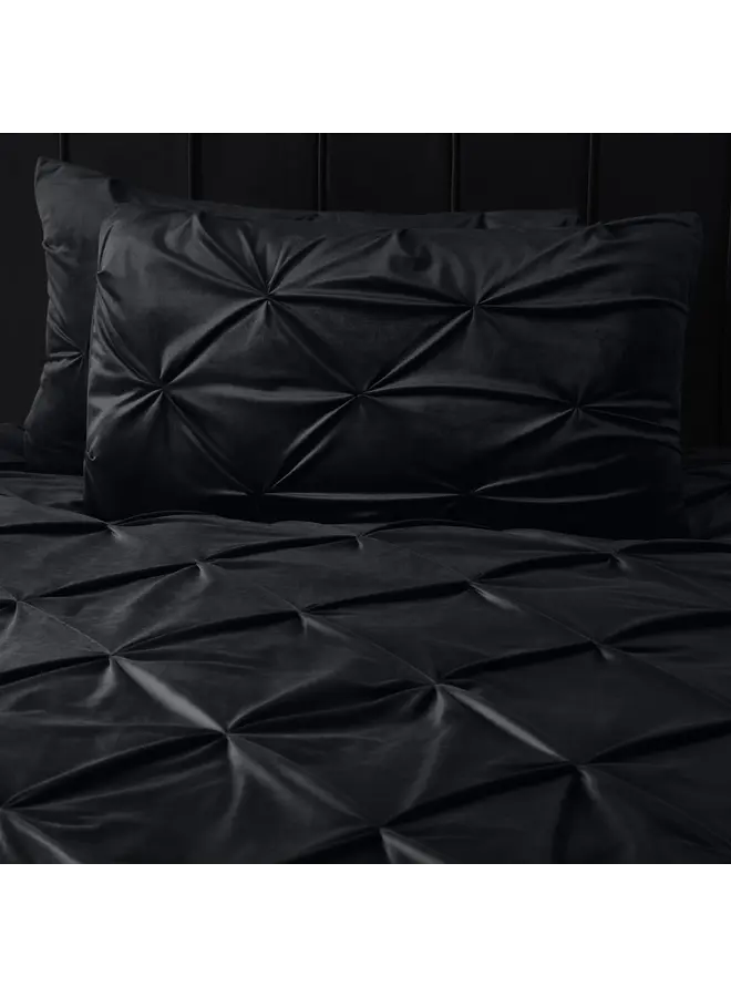 Sleeptime Dekbedovertrek Pintuck Zwart - Velvet