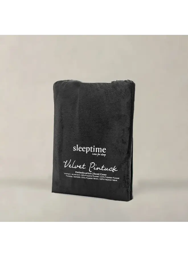 Sleeptime Dekbedovertrek Pintuck Zwart - Velvet
