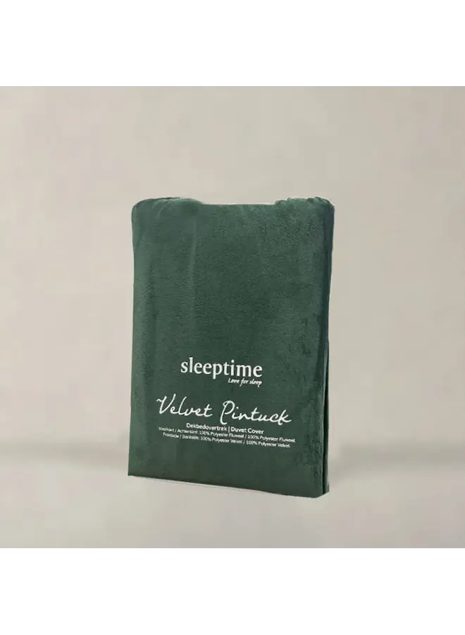 Sleeptime Dekbedovertrek Pintuck Groen - Velvet