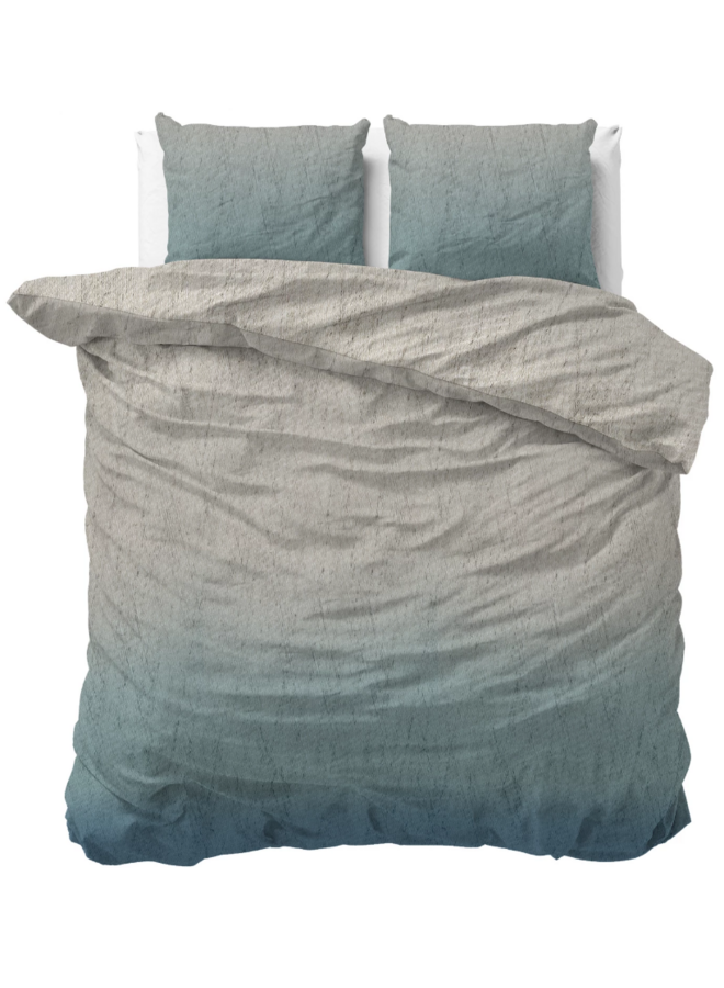 Sleeptime Dekbedovertrek Gradia Beige/Blauw - Flanel