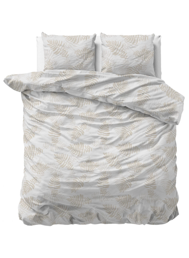 Sleeptime Dekbedovertrek Leaves Light Wit - Microvezel
