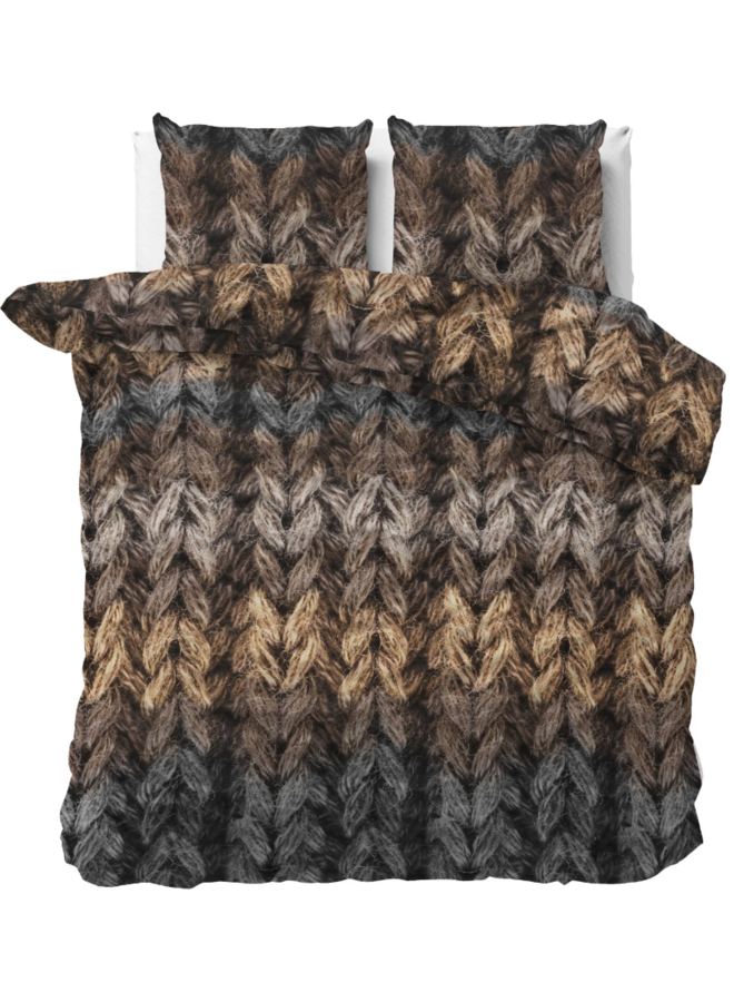 Dekbedovertrek Trendy Knits Bruin - Microvezel PL1