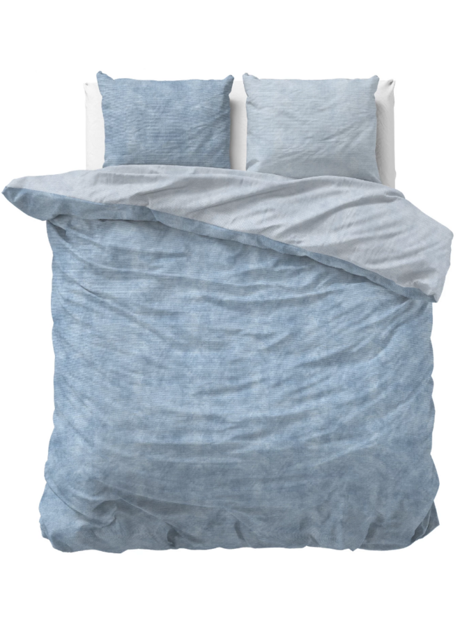 Dekbedovertrek Washed Cotton Blauw - Flanel PL1