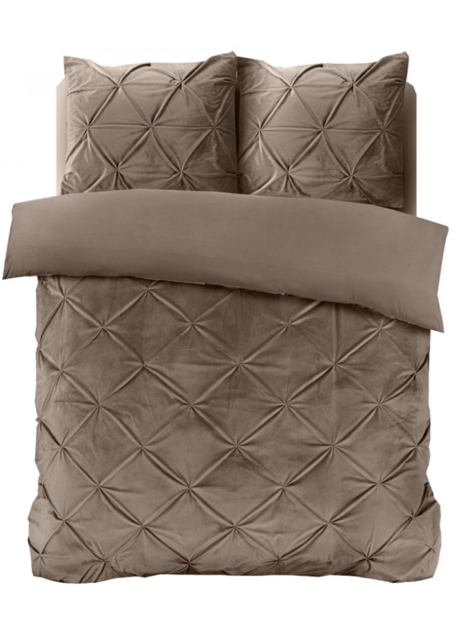 Sleeptime Dekbedovertrek Pintuck Taupe - Velvet