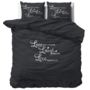 Sleeptime Dekbedovertrek Live, laugh and love Antraciet - Microvezel