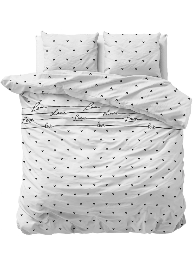Sleeptime Dekbedovertrek Love On Love Wit - Microvezel
