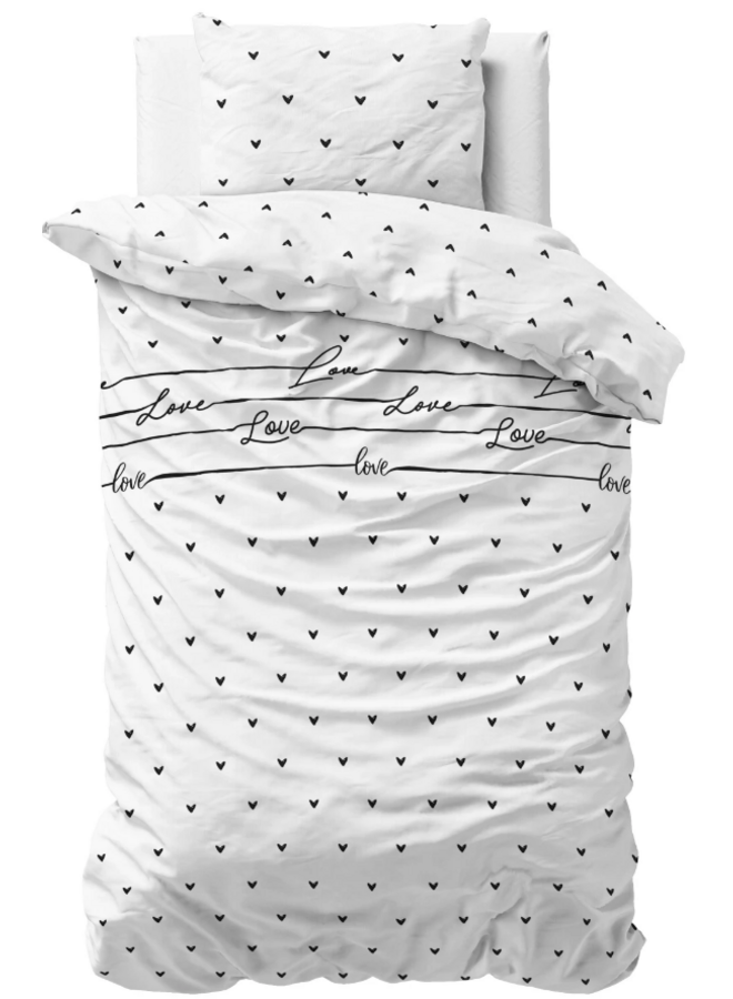 Sleeptime Dekbedovertrek Love On Love Wit - Microvezel