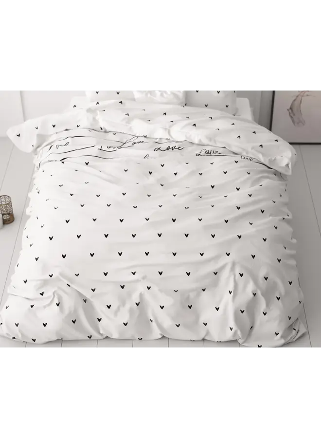 Sleeptime Dekbedovertrek Love On Love Wit - Microvezel