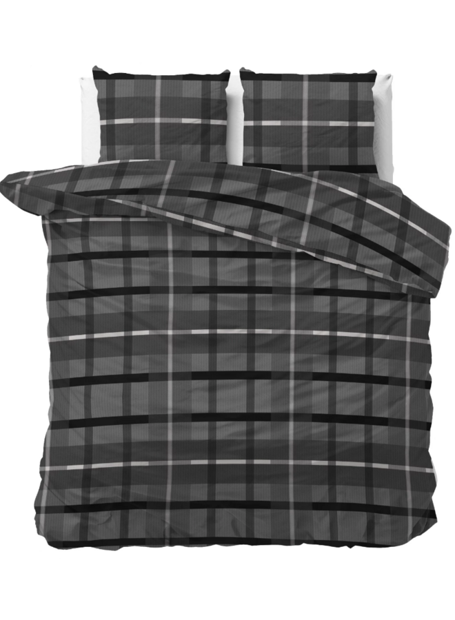 Dekbedovertrek Vintage Check Antraciet - Microvezel