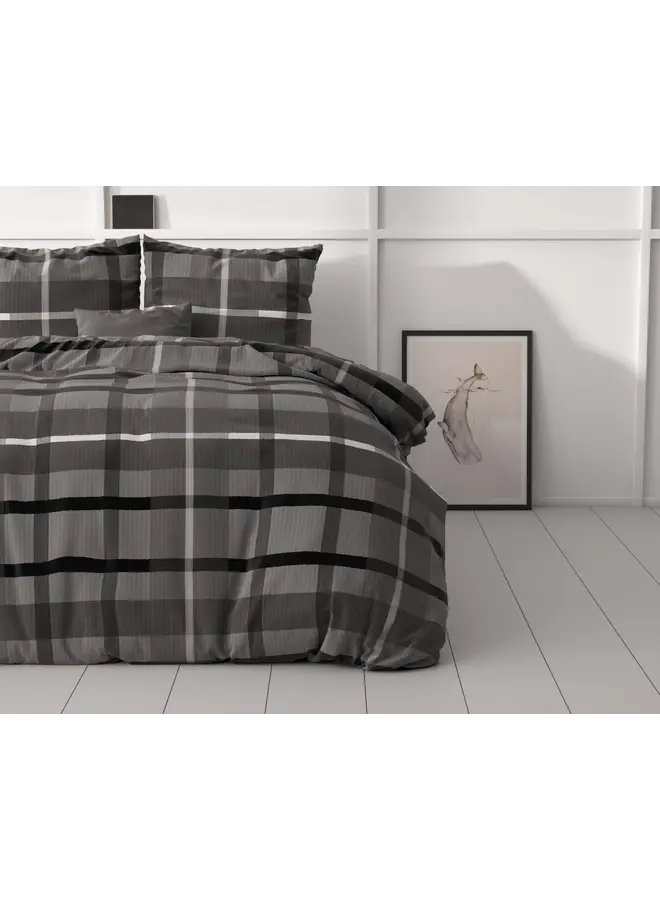 Sleeptime Dekbedovertrek Vintage Check Antraciet - Microvezel