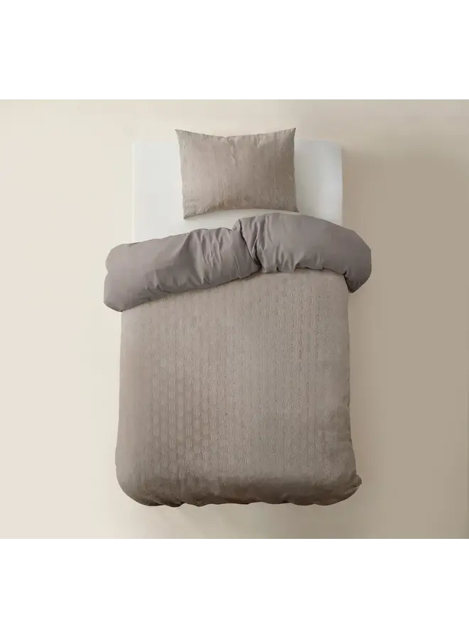 Sleeptime Dekbedovertrek Art Taupe - Flanel