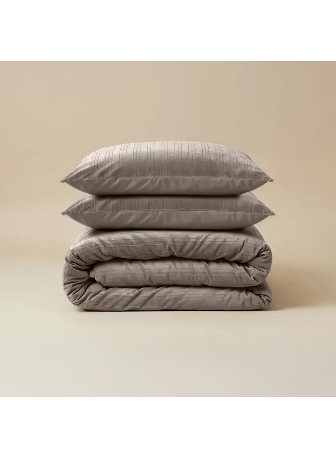 Sleeptime Dekbedovertrek Velvet Lining Taupe/Grijs - Velvet