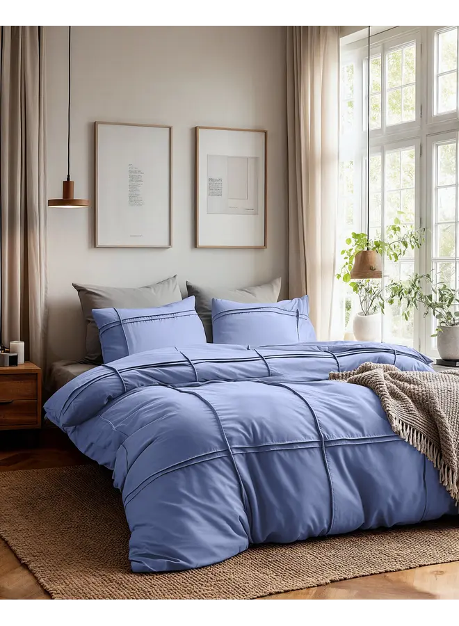 Sleeptime Dekbedovertrek Washed Tufted Blauw - Microvezel