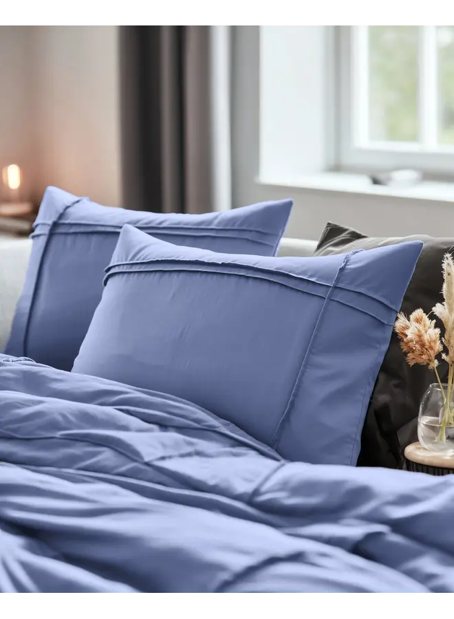 Sleeptime Dekbedovertrek Washed Tufted Blauw - Microvezel