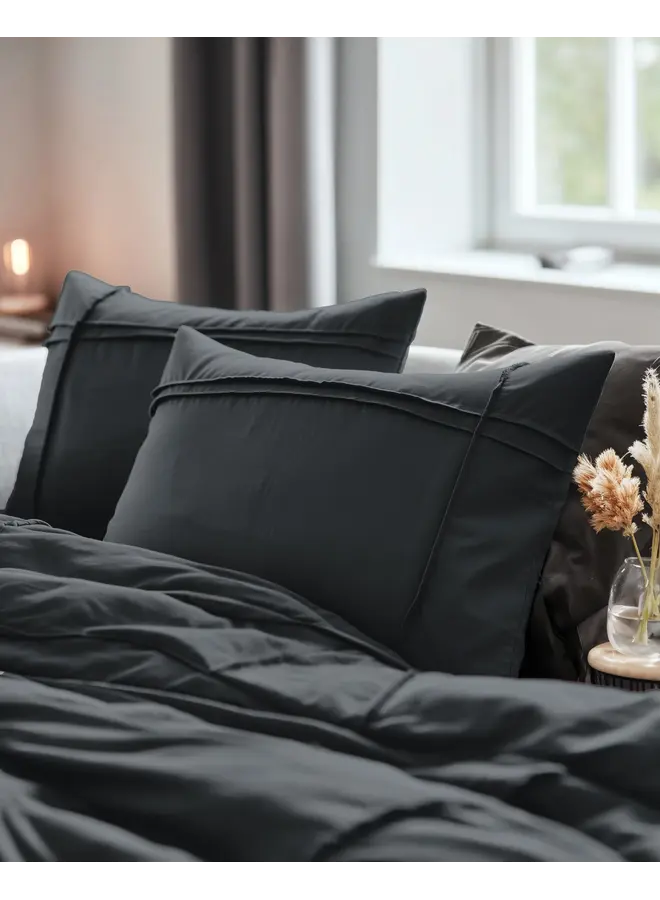 Sleeptime Dekbedovertrek Washed Tufted Antraciet - Microvezel