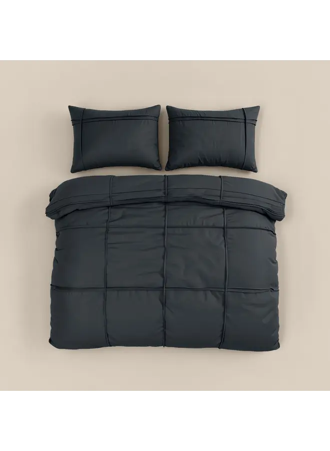 Sleeptime Dekbedovertrek Washed Tufted Antraciet - Microvezel