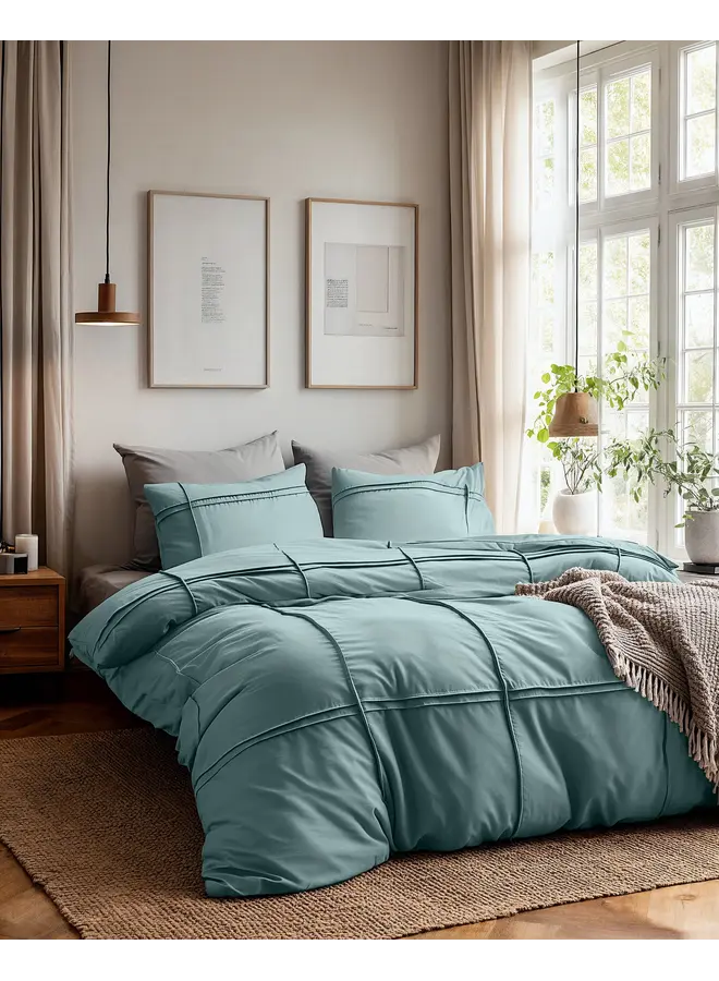 Sleeptime Dekbedovertrek Washed Tufted Groen - Microvezel