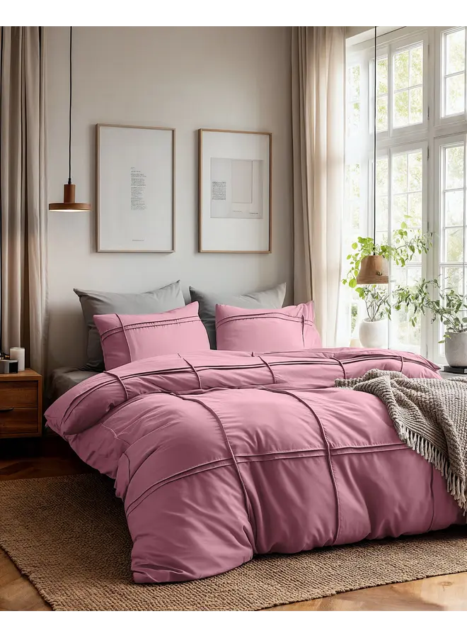 Sleeptime Dekbedovertrek Washed Tufted Oud Roze - Microvezel