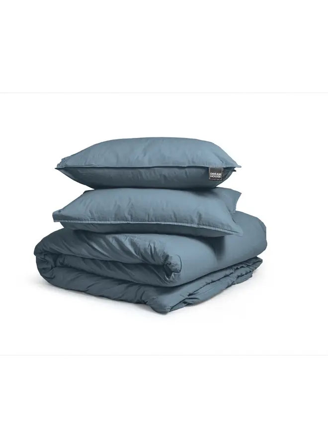 Dreamhouse Dekbedovertrek Stone Washed Uni Blauw - Katoen