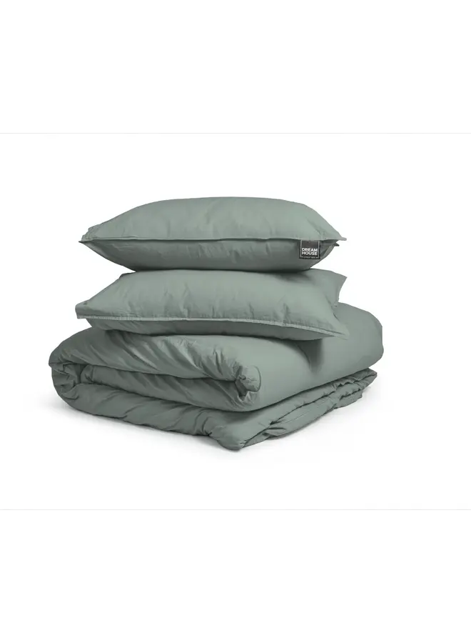 Dreamhouse Dekbedovertrek Stone Washed Uni Groen - Katoen