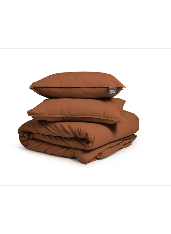 Dreamhouse Dekbedovertrek Stone Washed Uni Bruin - Katoen